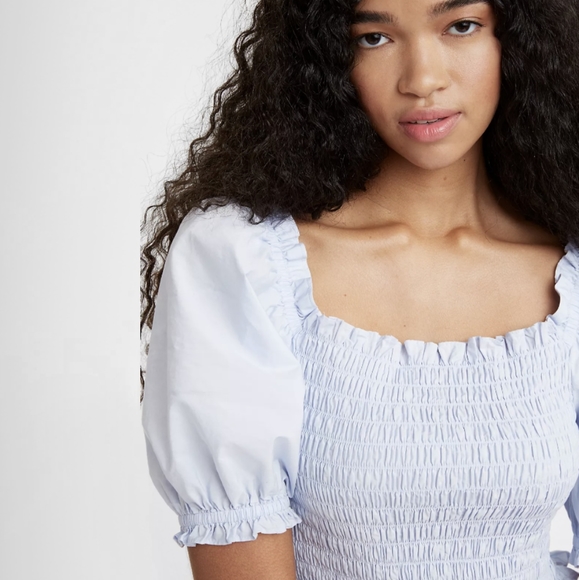 LEVI'S - NWT Rey Smocked Short Sleeve Blouse - Picture 4 of 10